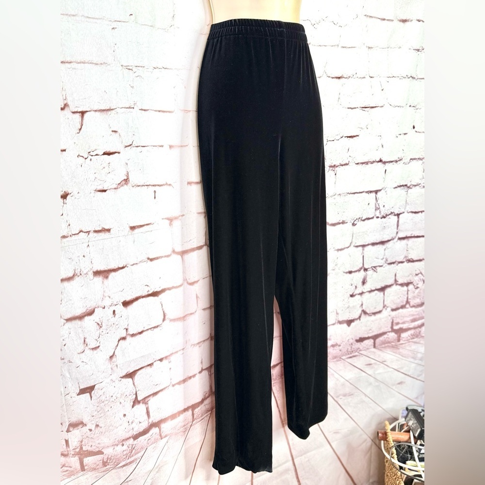 R&M RICHARDS 14P Black Velvet Velour Elastic Waist Pull On Pants 14 PETITE - Picture 12 of 12